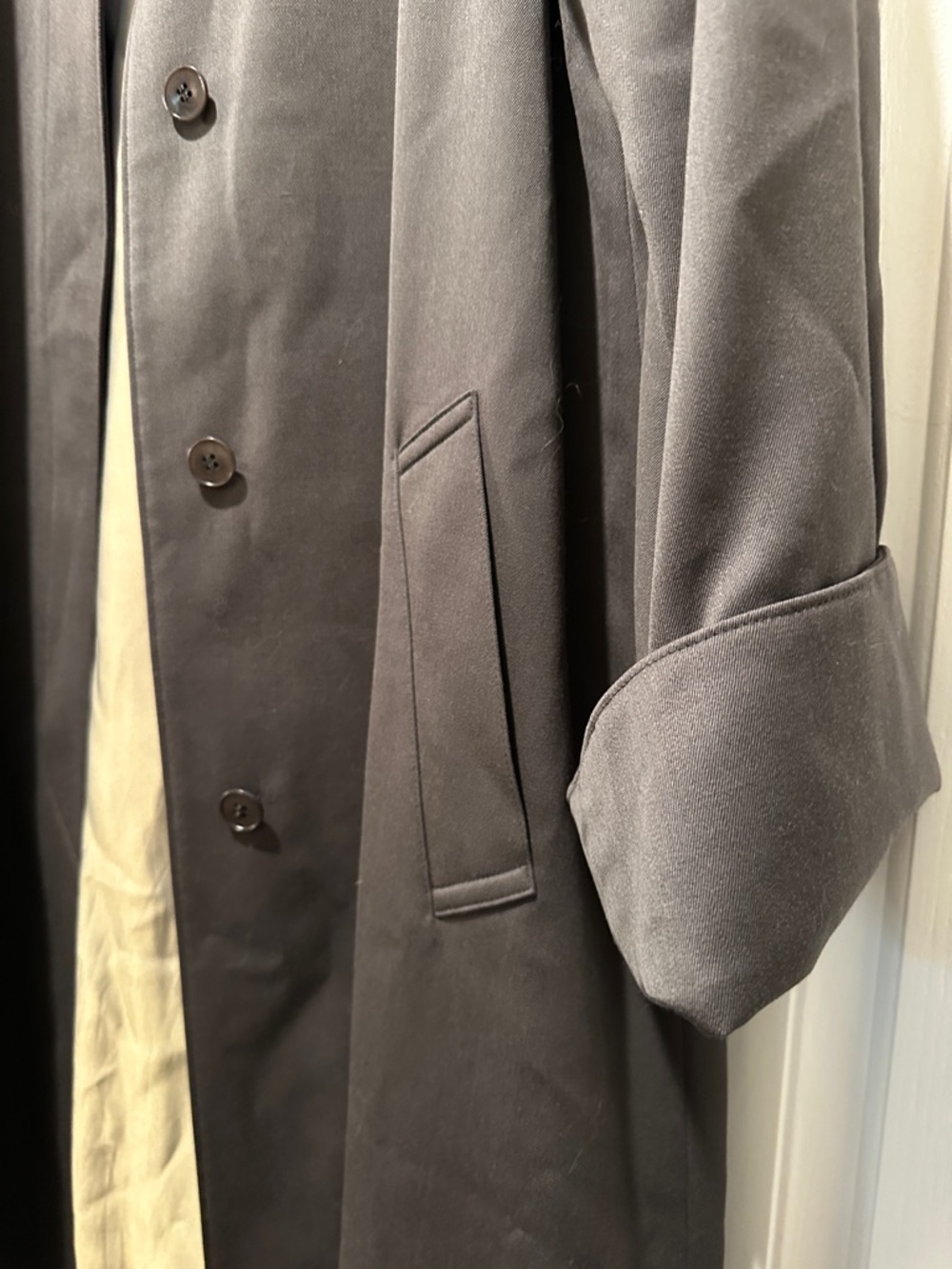 Vintage Sanyo Carol Cohen Long Trench Coat in Dark Brown size 8 - Picture 3 of 7